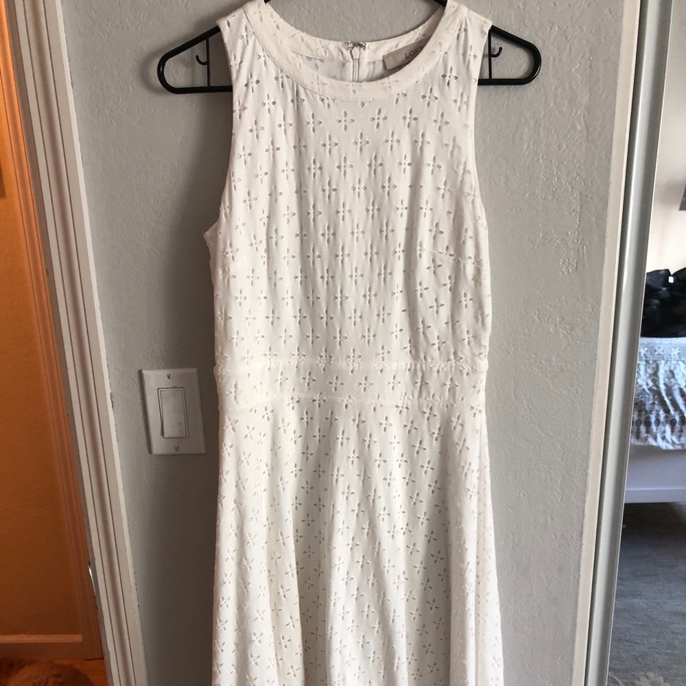 Loft white eyelet dress